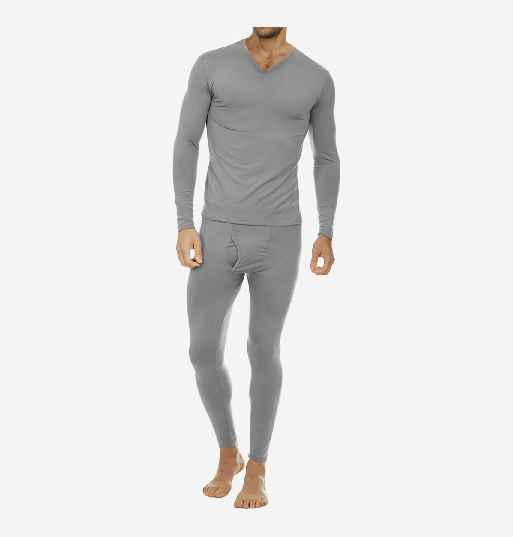 Men s Ultra Soft Thermal Underwear Set by Thermajohn Charcoal Xs