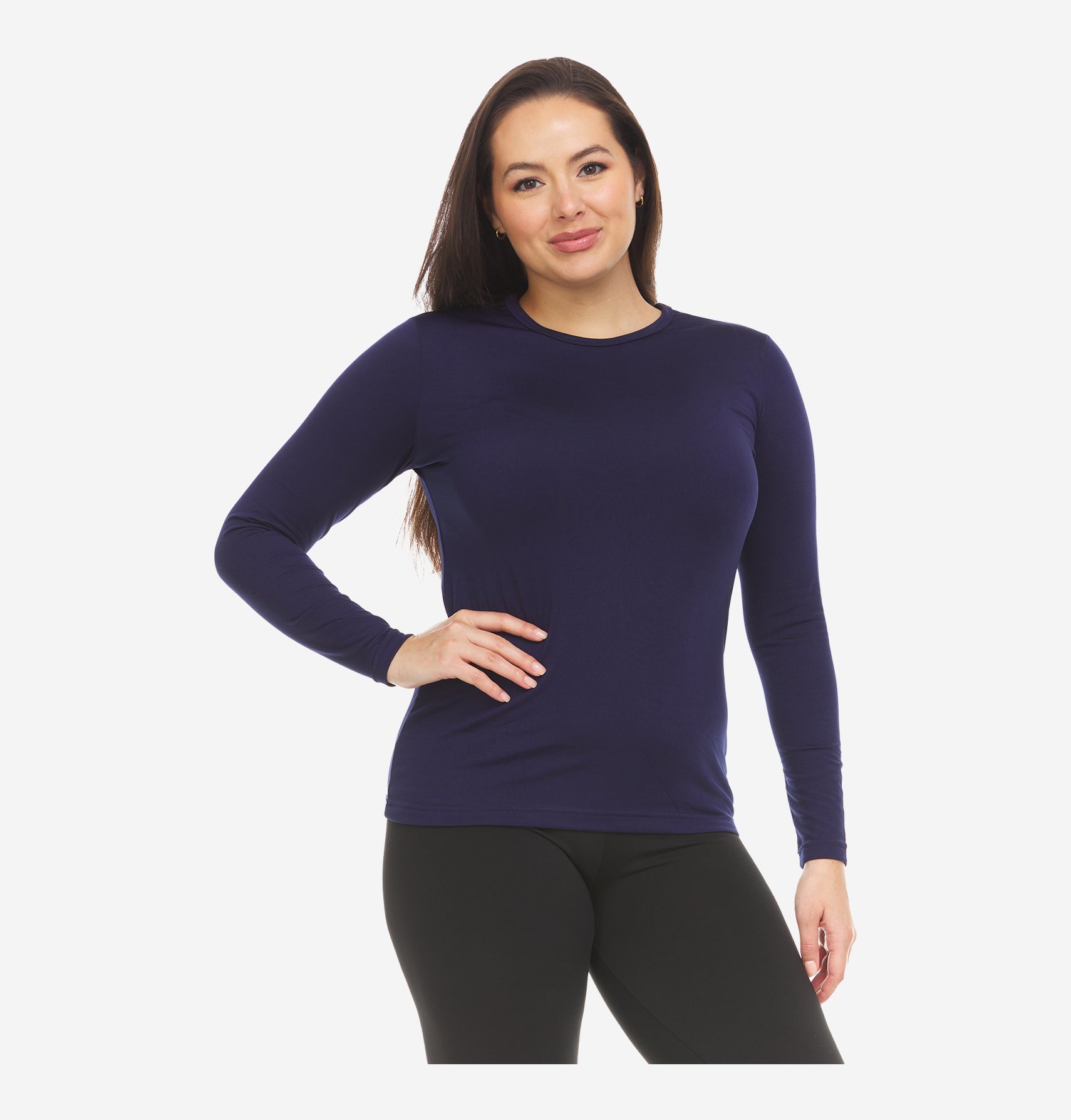 Thermajane Womens Thermal Shirt Tops Navy Xxs Women s Blue