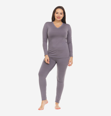  Thermajane Long Johns Thermal Underwear For Women Fleece  Lined Base Layer Pajama Set Cold Weather